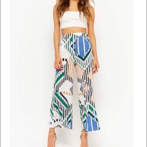 Geometric Wide Leg Pants